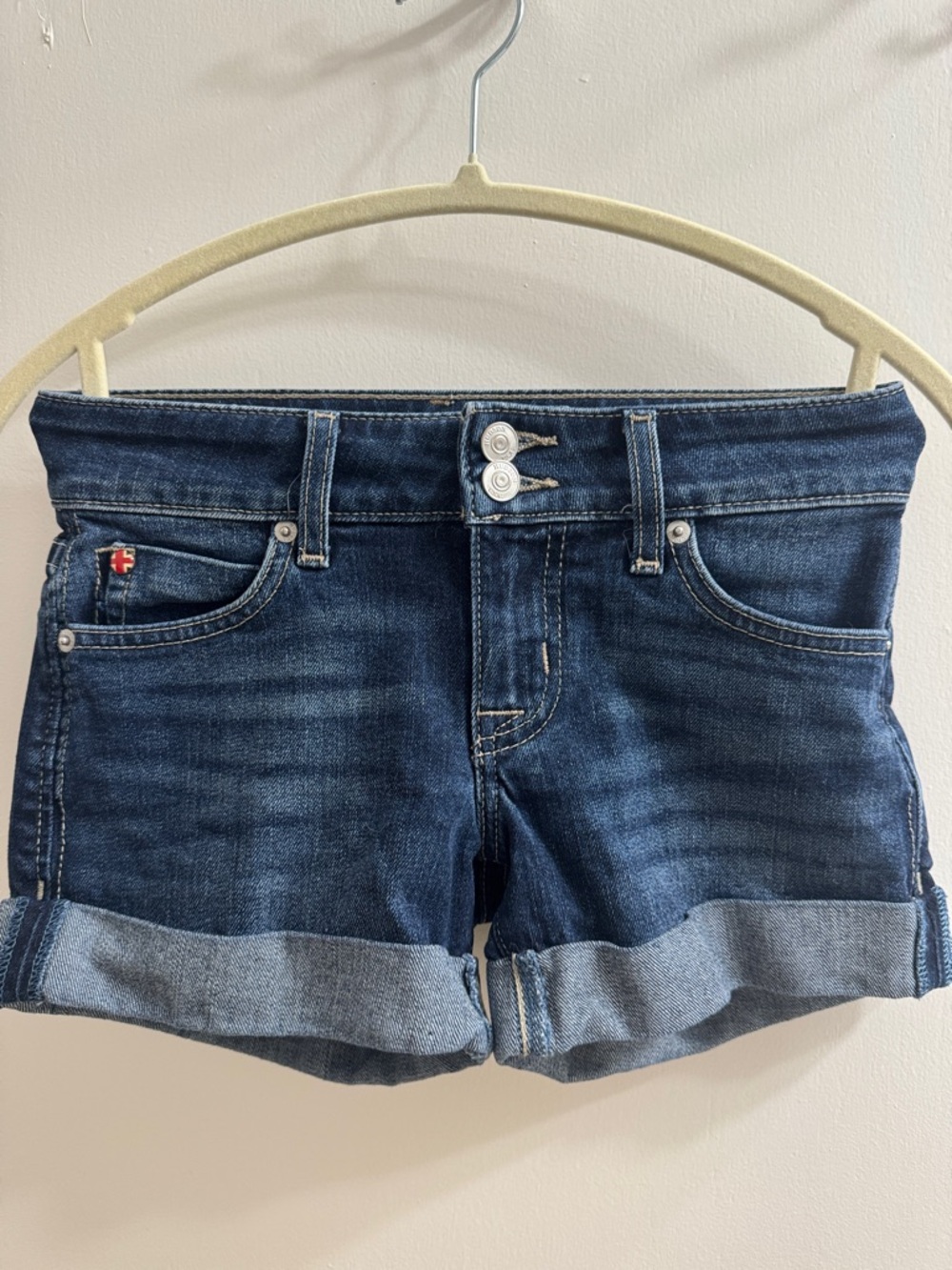 Hudson Jeans Indigo Rolled Cuff Denim Shorts